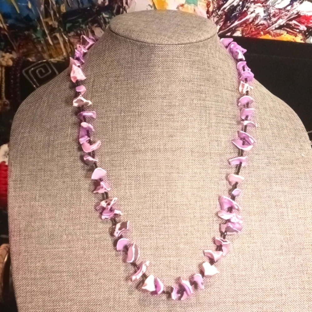 Mermaidcore Purple Shell Necklace - Pre-loved (25")